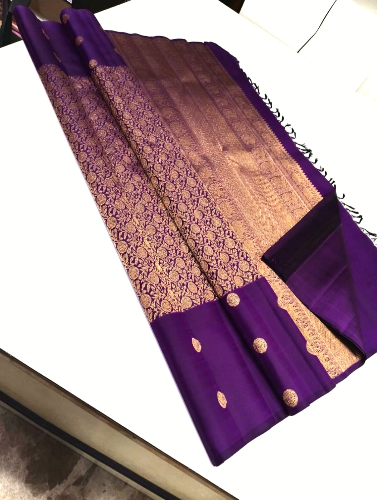 Royal Purple Kanchipuram Bridal Silk Saree